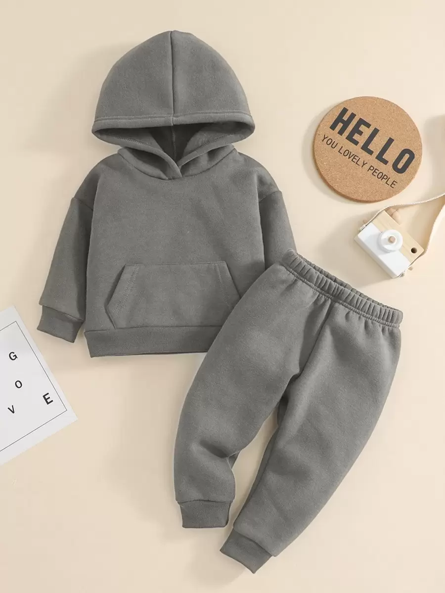 Baby Boy Kangaroo Pocket Hoodie & Sweatpants
