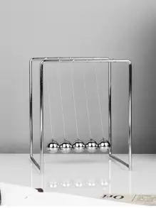 1pc Balance Swing Ball Decorative Object - Silver - View 1