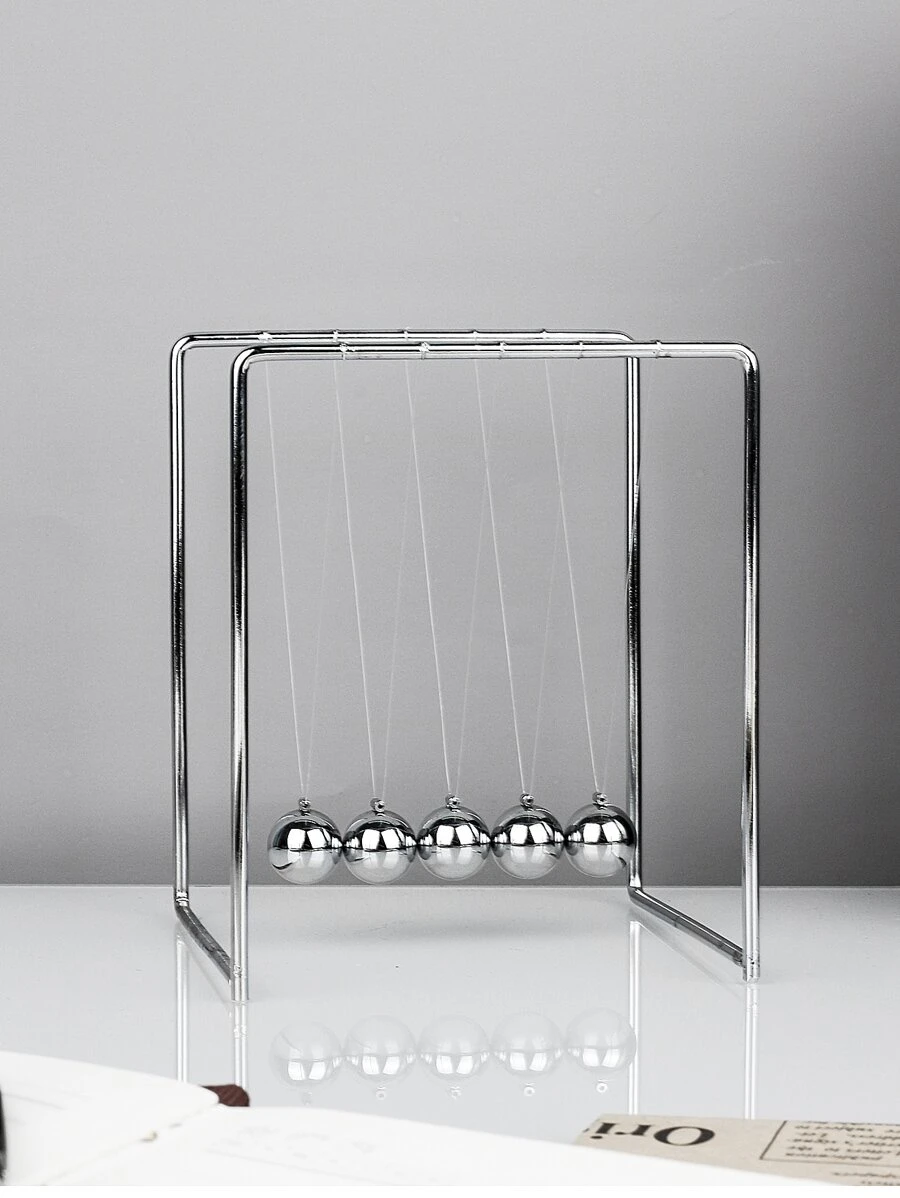 1pc Balance Swing Ball Decorative Object - Silver - View 1