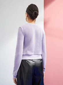 Sarah Stevenson Pullover tejido de canalé bustier - Lila Púrpura - Ver 2