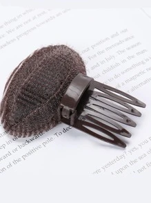 Puff Hair Head Cushion Invisible Fluffy Hair Pad Sponge Clip Front Hair Base Comb Bun Bump Up Volume Hair Base Invisible Fluffy Styling Insert Increase Hair Pad For Women Girls - Coffee Brown - View 1