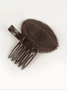 Puff Hair Head Cushion Invisible Fluffy Hair Pad Sponge Clip Front Hair Base Comb Bun Bump Up Volume Hair Base Invisible Fluffy Styling Insert Increase Hair Pad For Women Girls - Coffee Brown - View 3