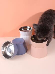 1 pieza Tazón de alimentación para mascota enviado al azar, tazón de agua y comida para perros y gatos, tazón elevado divisible para razas medianas-pequeñas - Multicolor - Ver 3