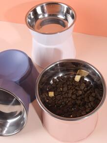 1 pieza Tazón de alimentación para mascota enviado al azar, tazón de agua y comida para perros y gatos, tazón elevado divisible para razas medianas-pequeñas - Multicolor - Ver 4