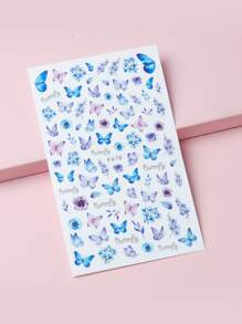 1片蝴蝶圖案指甲藝術貼紙，甲貼DIY - 彩色 - 查看 2