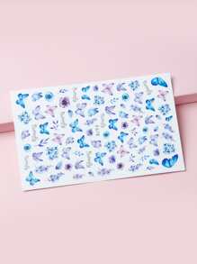 1片蝴蝶圖案指甲藝術貼紙，甲貼DIY - 彩色 - 查看 3