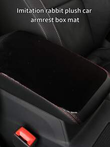 Fluffy Car Center Console Armrest Pad - Black - View 3