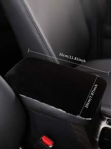 Fluffy Car Center Console Armrest Pad - Black - View 4