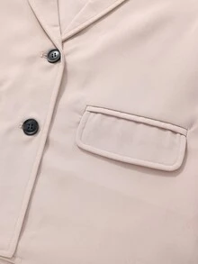 Girls Flap Detail Button Front Blazer - Apricot - View 4