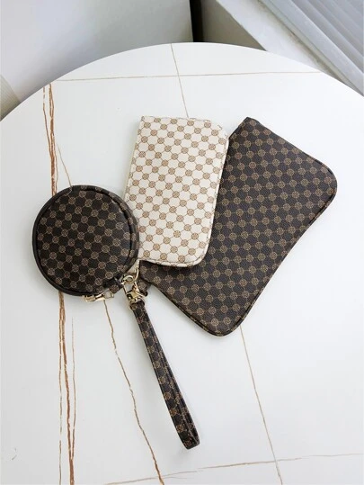 3本入り 花柄 ジップ 財布 セットの画像