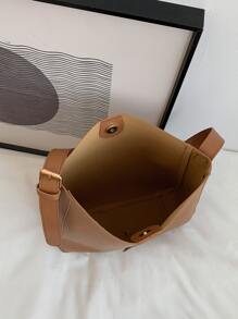 Minimalist Bucket Bag - Brown - View 5