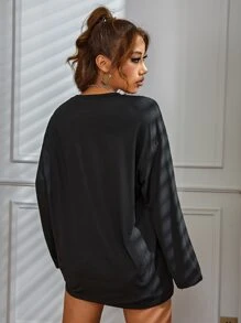 SHEIN Unity Camiseta de hombros caídos con estampado de luna y sol