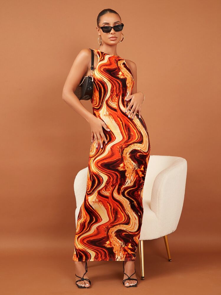 knee length dresses for ladies Christina Mesh Bodycon Maxi Dress