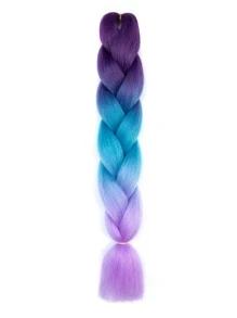 Braiding Hair Extensions For Women 1 Pack 100g/Pack 24Inch High Temperature Ombre Jumbo Synthetic Braiding Hair For Twist Crochet Braids (Purple-Lake Blue-Light Purple) - Multicolor - View 1
