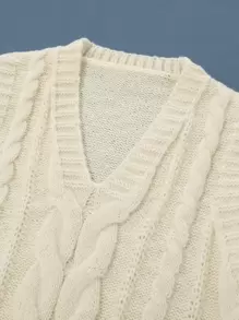 Toddler Boys Cable Knit Sweater Vest - Beige - View 3