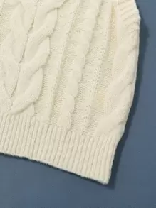 Toddler Boys Cable Knit Sweater Vest - Beige - View 4