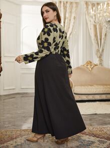 Modelyn 大碼印花交疊領繫腰帶連衣裙 - 彩色 - 查看 2