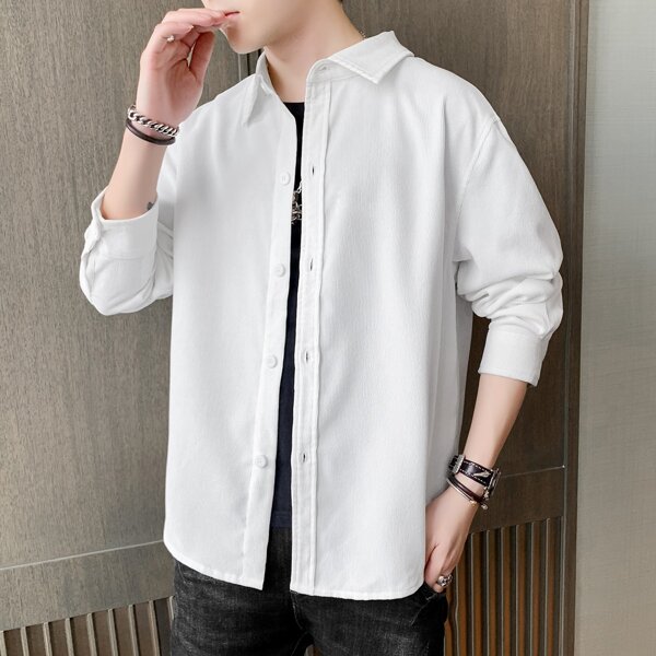 

для мужчины Рубашка на пуговицах, Белый