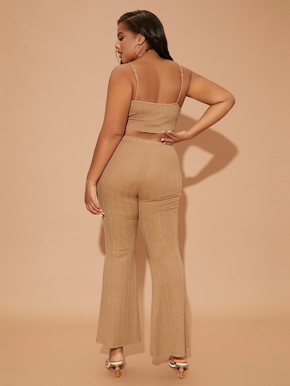Plus Hanky Hem Cami Top & Flare Leg Pants