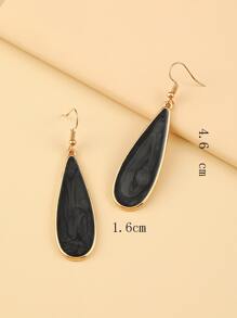 YWGEZHI Water Drop Charm Earrings - Black - View 2