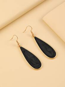 YWGEZHI Water Drop Charm Earrings - Black - View 3