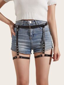 Cinturón con diseño de aro arnés - Negro - Ver 1