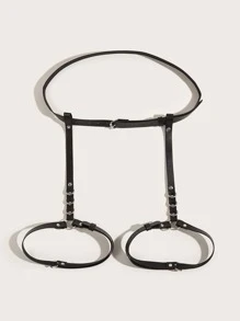 Cinturón con diseño de aro arnés - Negro - Ver 4