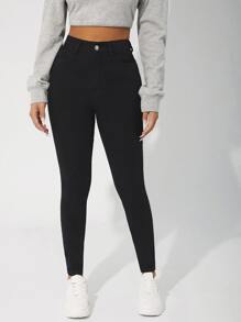 SHEIN PETITE High Waist Skinny Jeans