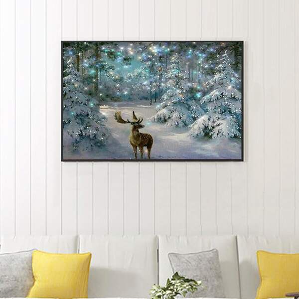 

Deer Print DIY Diamond Unframed Painting, Multicolor