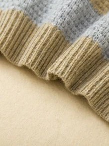 小男童撞色落肩袖套頭毛衣 - 彩色 - 查看 3