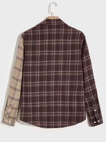 GENTILAND Áo sơ mi Nam Túi Nút phía trước Sọc ca rô Sẵn sàng - Nhiều màu - Xem 2