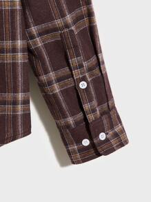 GENTILAND Áo sơ mi Nam Túi Nút phía trước Sọc ca rô Sẵn sàng - Nhiều màu - Xem 3