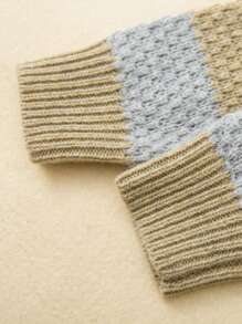 小男童撞色落肩袖套頭毛衣 - 彩色 - 查看 5