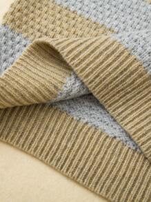 小男童撞色落肩袖套頭毛衣 - 彩色 - 查看 7