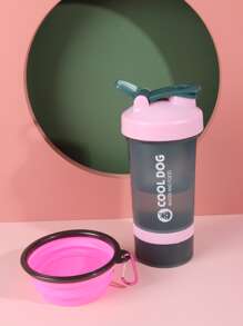 nicovaer 2入組寵物旅行碗和瓶套裝