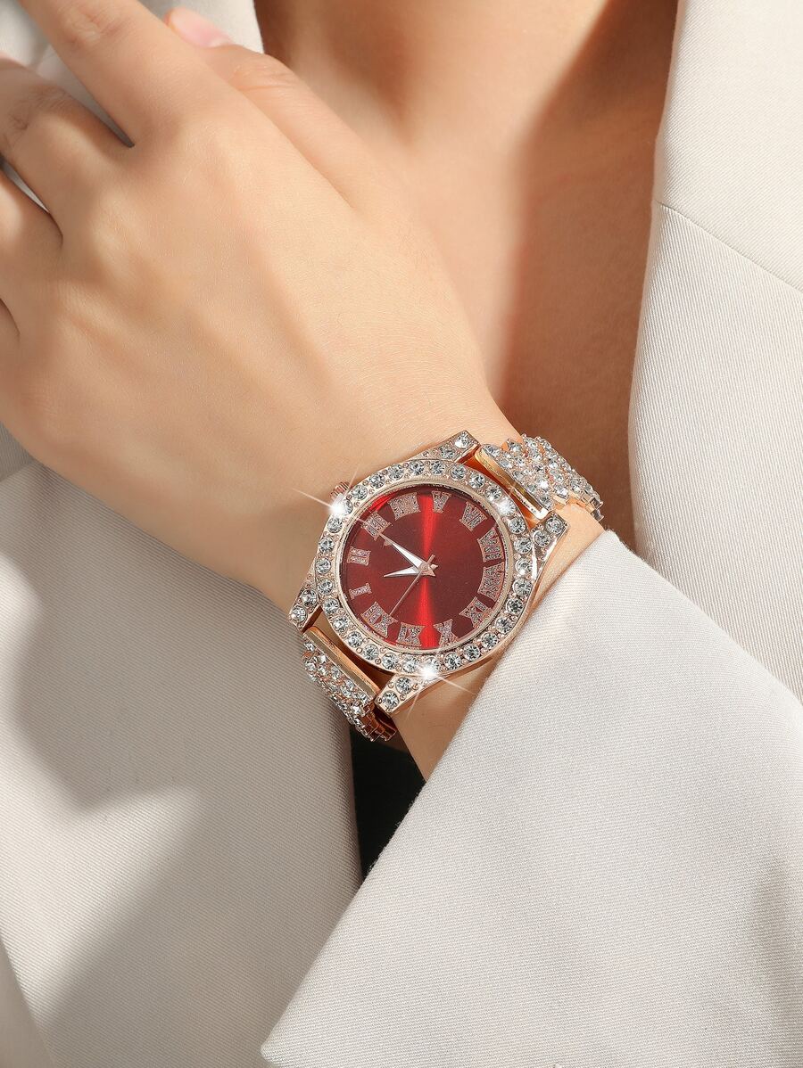 Đồng hồ thạch anh - Hoa hồng vàng - Xem 1