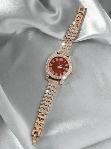 Đồng hồ thạch anh - Hoa hồng vàng - Xem 2