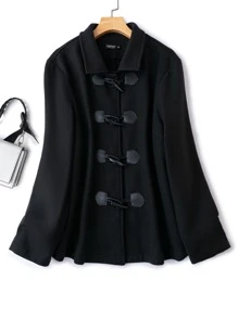 SHEIN Unity Abrigo unicolor - Negro - Ver 1