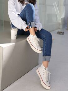 DAZY High Waist Solid Skinny Jeans