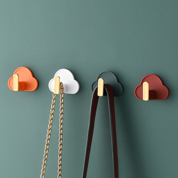 

4pcs Cloud Shaped Random Color Wall Hook, Multicolor