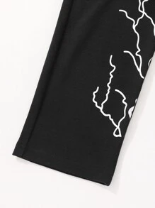 Girls Lightning Print Trousers - Black - View 4