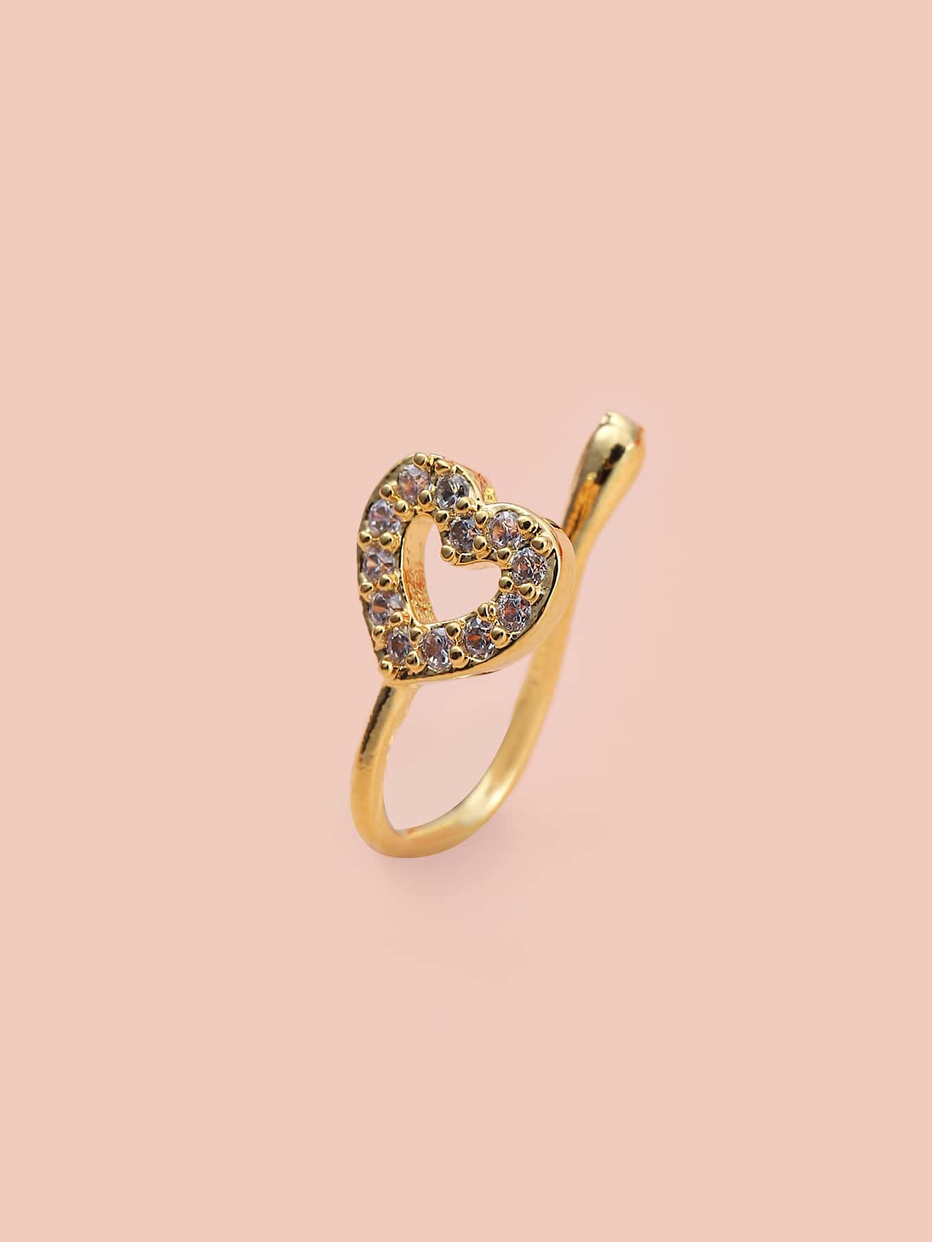 Rhinestone Heart Design Nose Ring