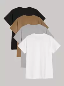 Manfinity Homme Homme 4 pièces T-shirt unicolore