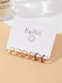 3雙開口耳環 - 彩色 - 查看 4