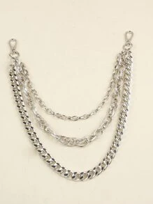 Layered Belt Chain - Silver - View 2
