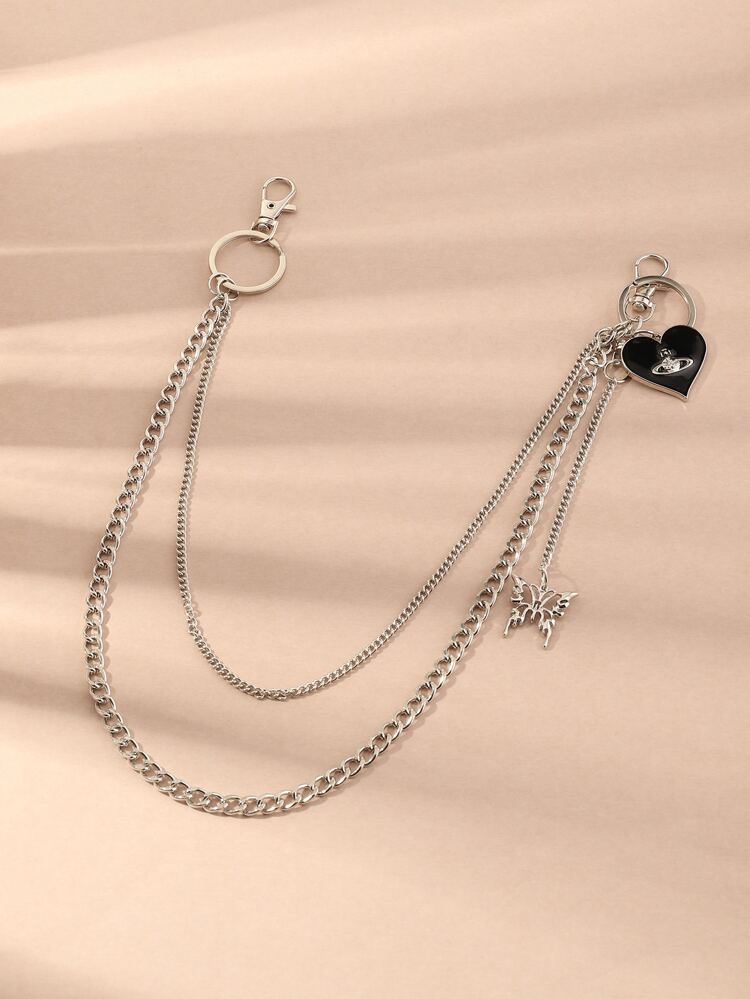 1pc Fashionable Black Heart Punk Goth Style Zipper Charm, Suitable For Daily, Party And Gathering Outfits
