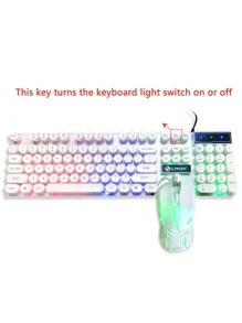 Luminous Wired Gaming Keyboard & Mouse Combo - White - View 4
