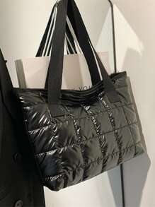 Túi tote kẻ sọc tối giản, nhẹ, giản dị dành cho doanh nhân dành cho nữ tuổi teen Sinh viên đại học, tân binh và nhân viên văn phòng Hoàn hảo cho văn phòng, trường đại học, công việc, kinh doanh, đi làm, ngoài trời, du lịch, đi chơi - màu đen - Xem 4