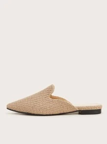 Minimalist Point Toe Flat Mules - Apricot - View 3
