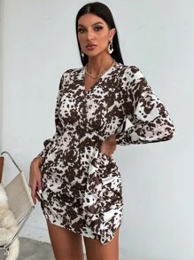 GENKIRA Đầm Xù Tất cả trên in Thanh lịch - Nhiều màu - Xem 3